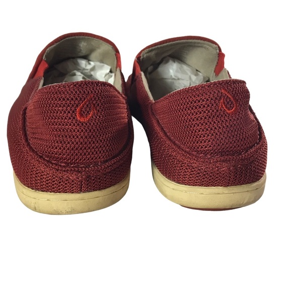 Olukai Nohea Mesh Slip On Shoes Mens 8.5 Red Loafers‎ Causal Comfort Sneakers - Picture 4 of 9
